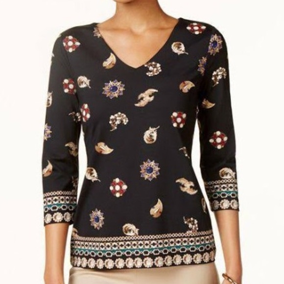 Charter Club Tops - NWT Charter Club Jewel Tones Printed Blouse Charter Club Tops - NWT Charter Club Jewel Tones Printed Blouse